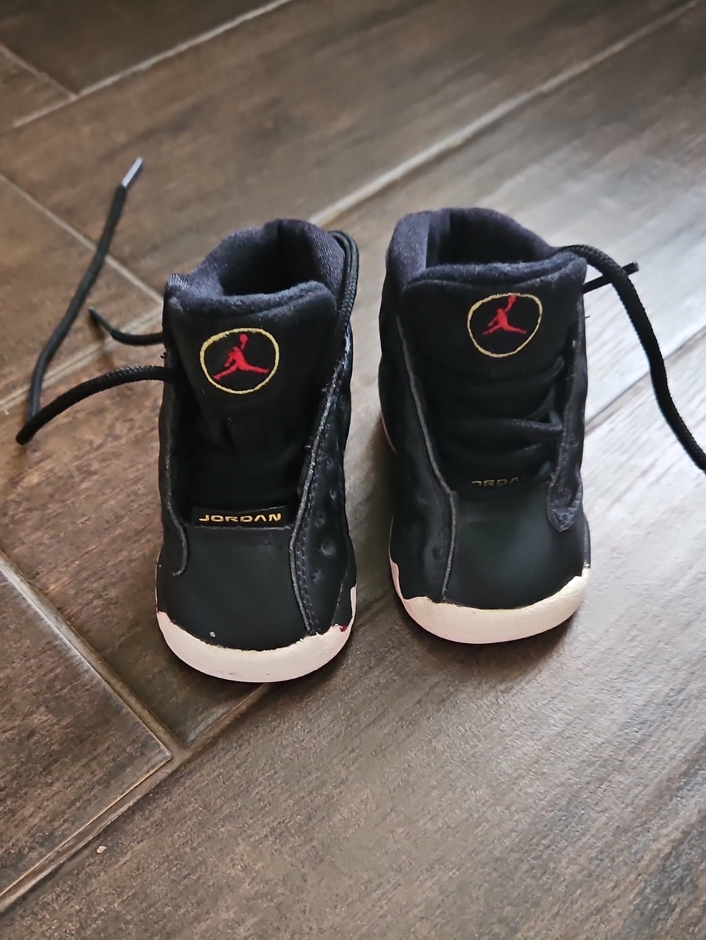 Nike Air Jordan 13 Retro Playoff Infan Sneakers with Red Jumpman and White Soles